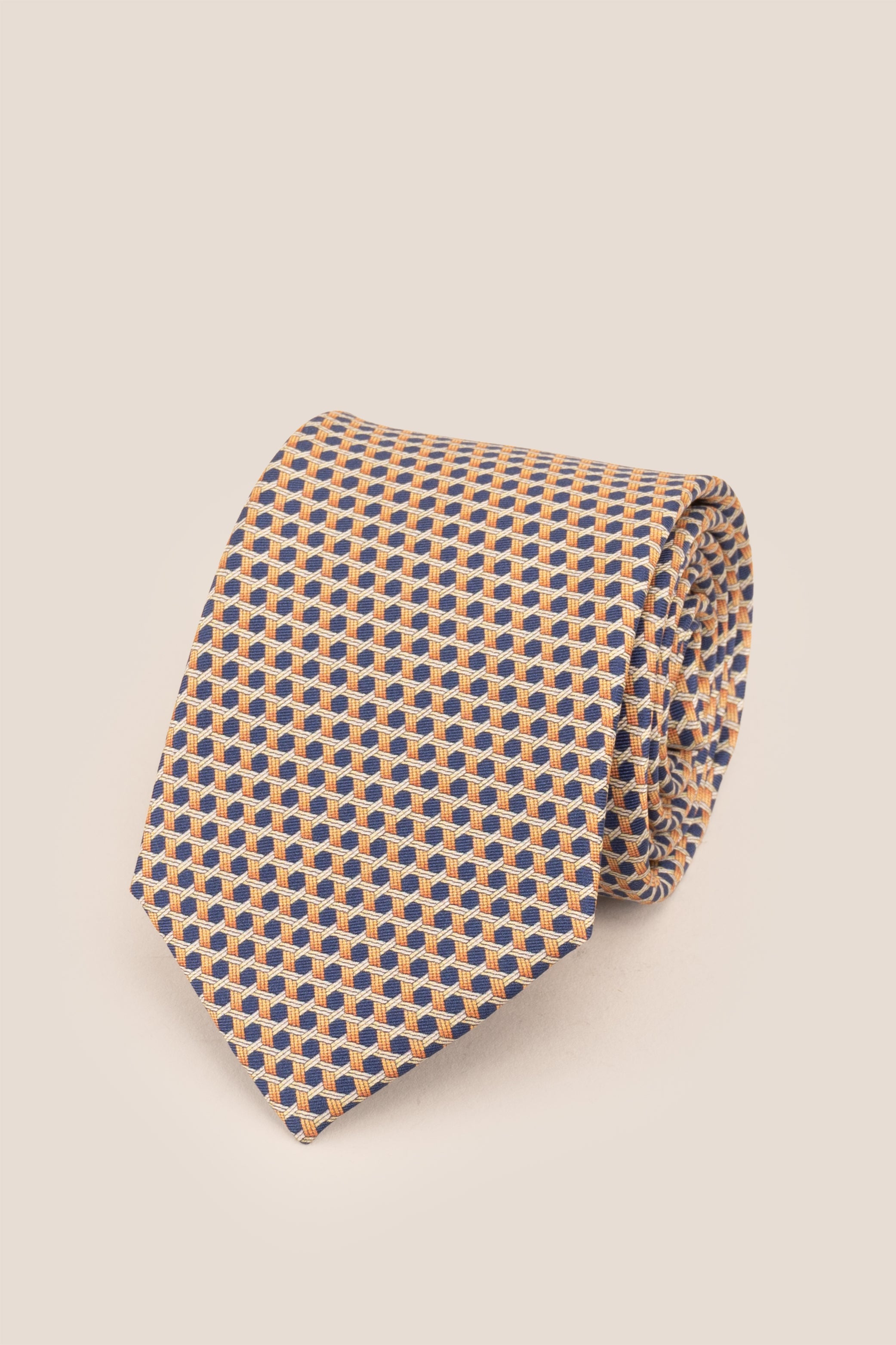 Blue Weave Print Silk Tie