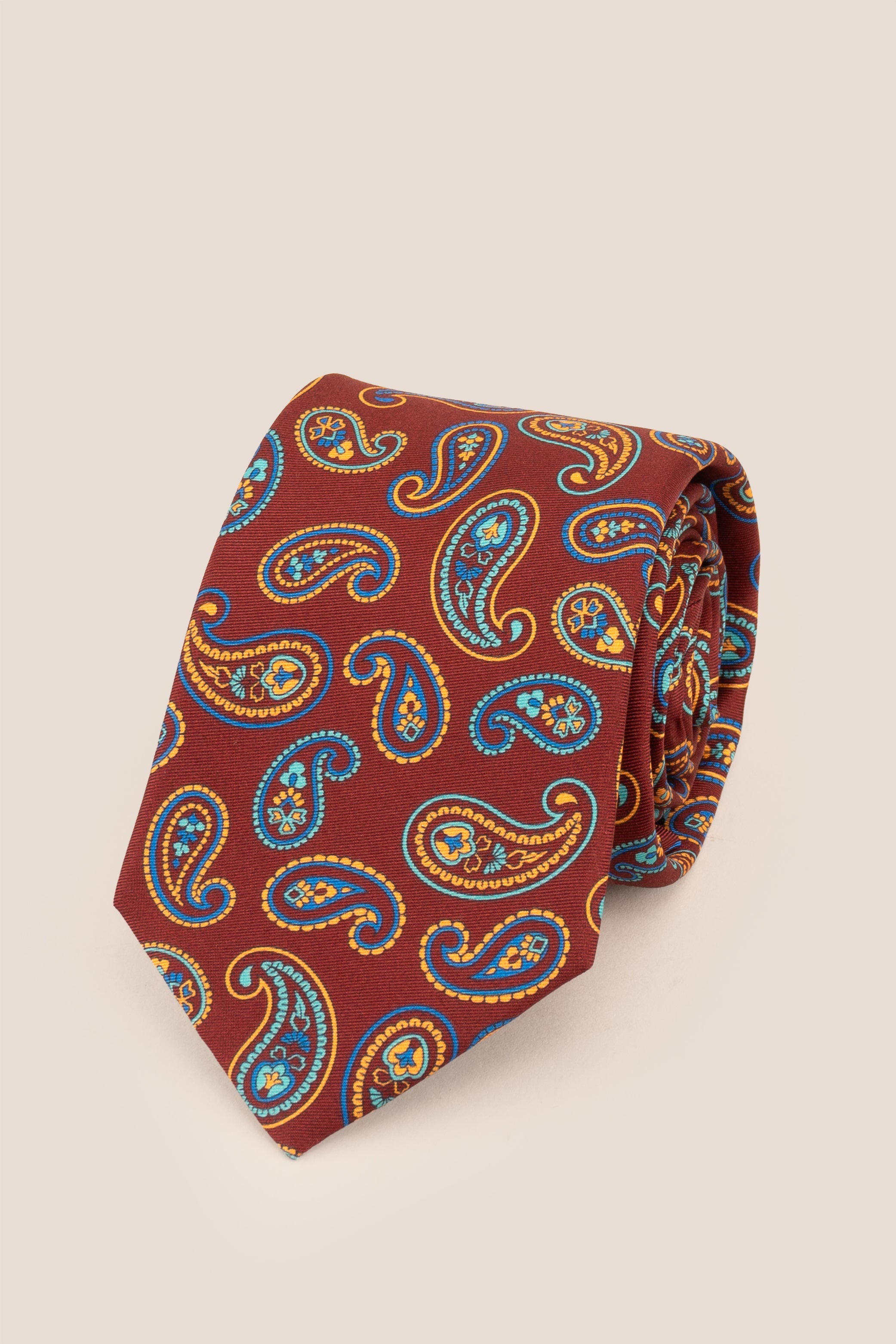 Bordo Paisley Silk Tie