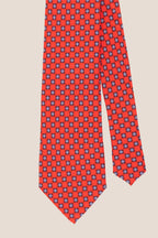 Red Squares Geometric Silk Tie
