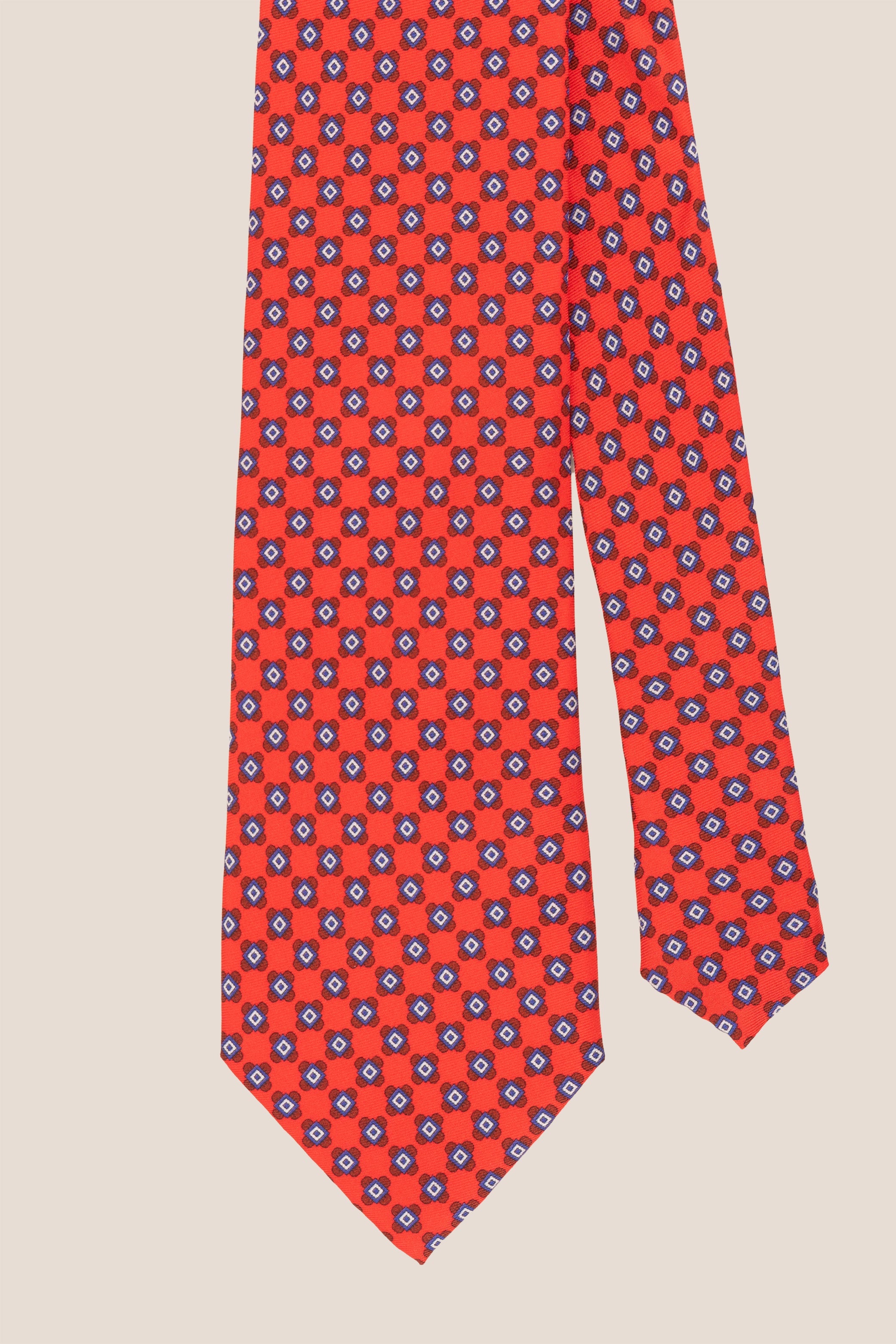 Red Squares Geometric Silk Tie