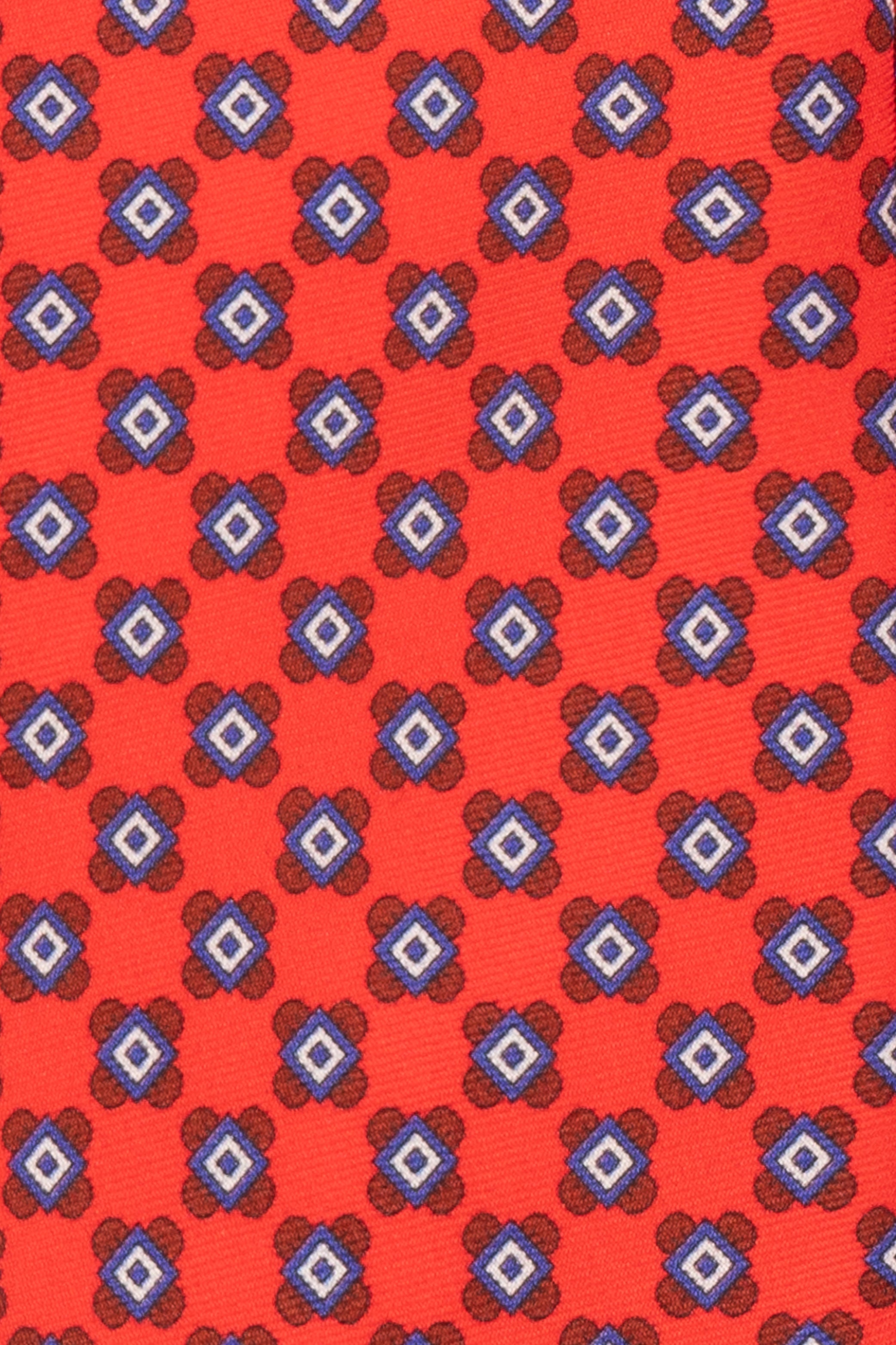 Red Squares Geometric Silk Tie