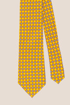 Yellow Floral Print Silk Tie