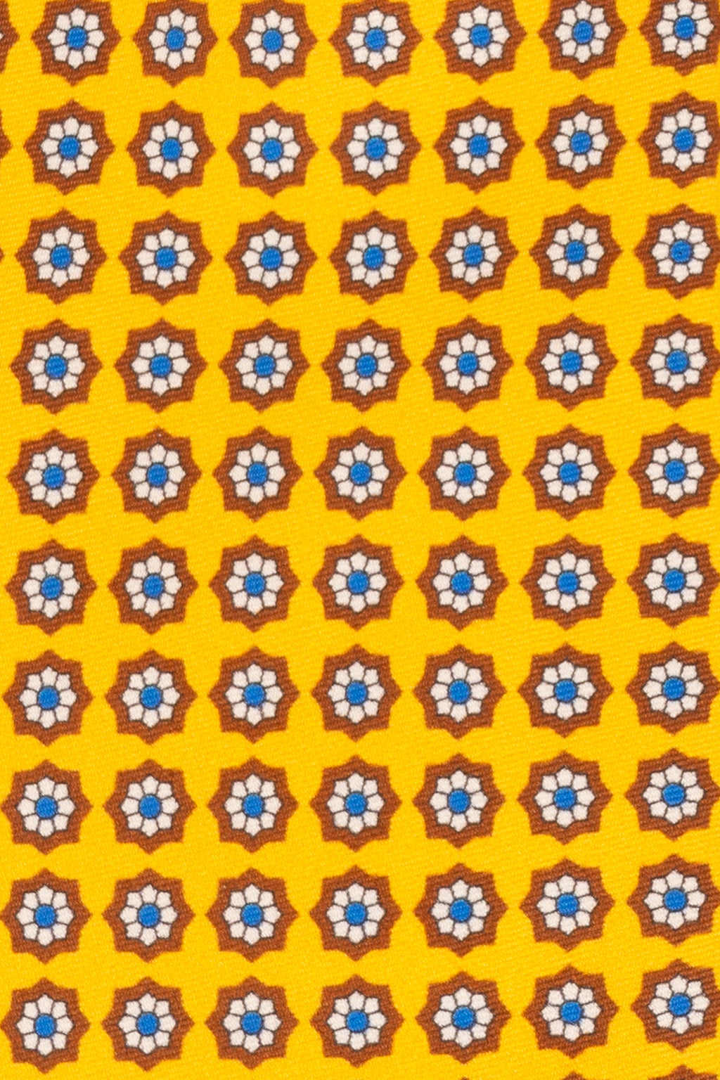 Yellow Floral Print Silk Tie