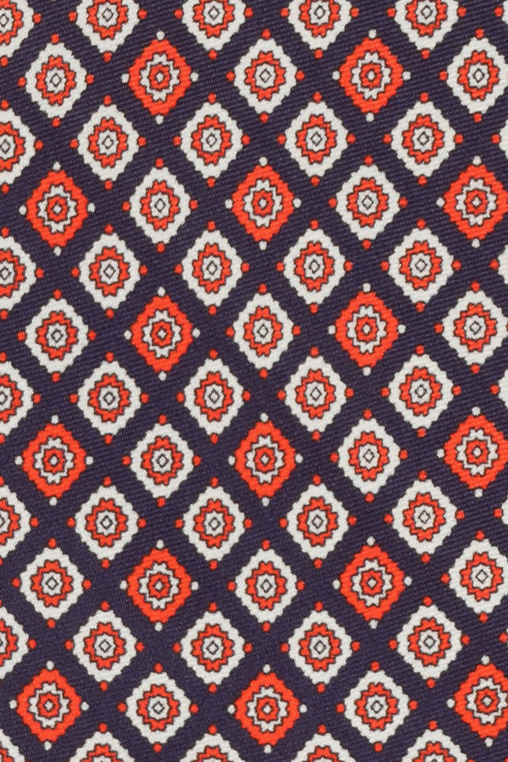 Blue Motif Print Silk Tie