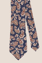 Navy Paisley Silk Tie