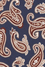 Navy Paisley Silk Tie
