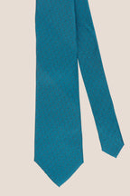 Blue Pattern Print Silk Tie