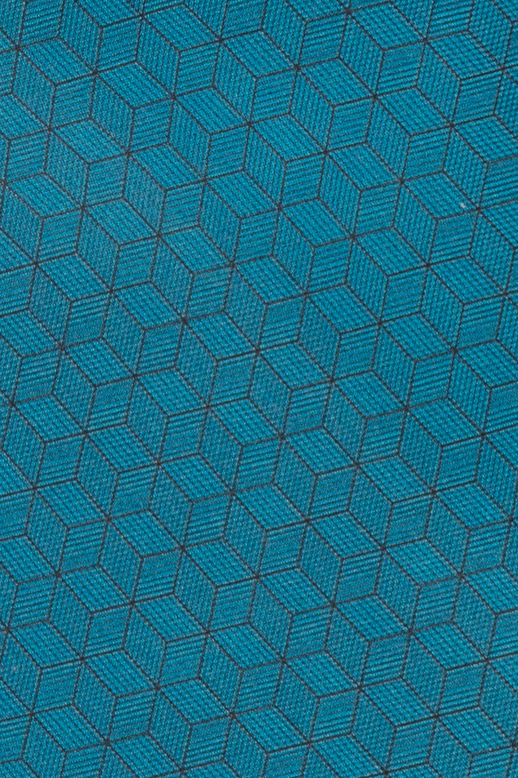 Blue Pattern Print Silk Tie