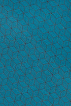 Blue Pattern Print Silk Tie