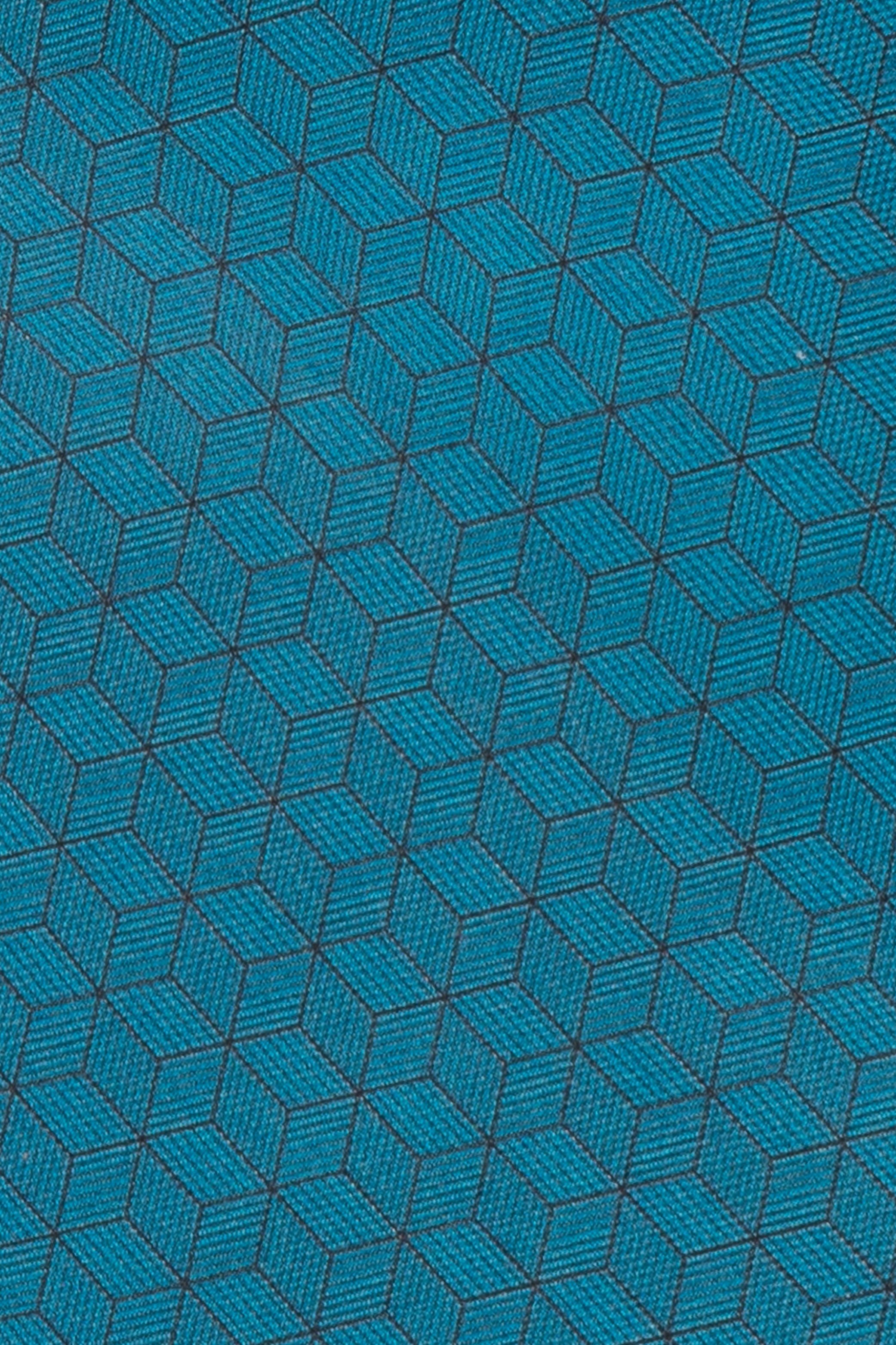 Blue Pattern Print Silk Tie