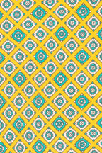 Yellow Motif Print Silk Tie