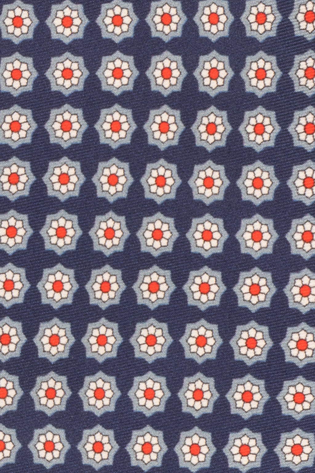 Navy Floral Print Silk Tie