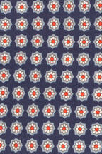 Navy Floral Print Silk Tie