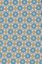 Blue Yellow Geometric Print Silk Tie