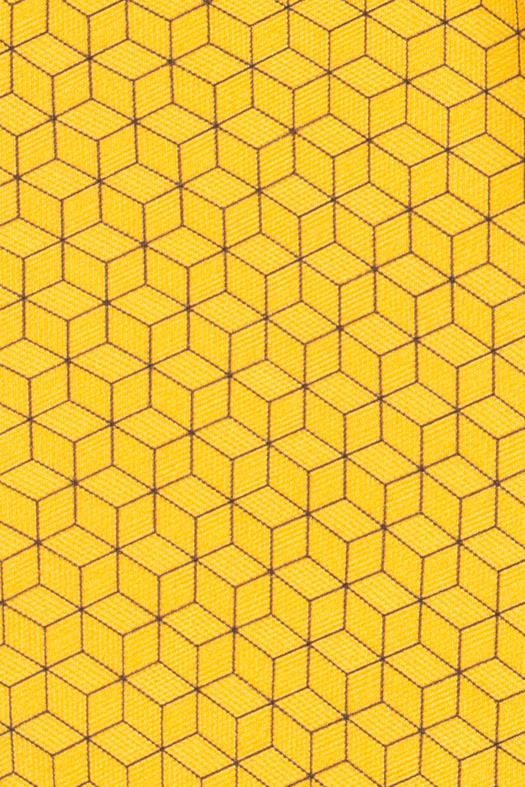 Yellow Pattern Print Silk Tie