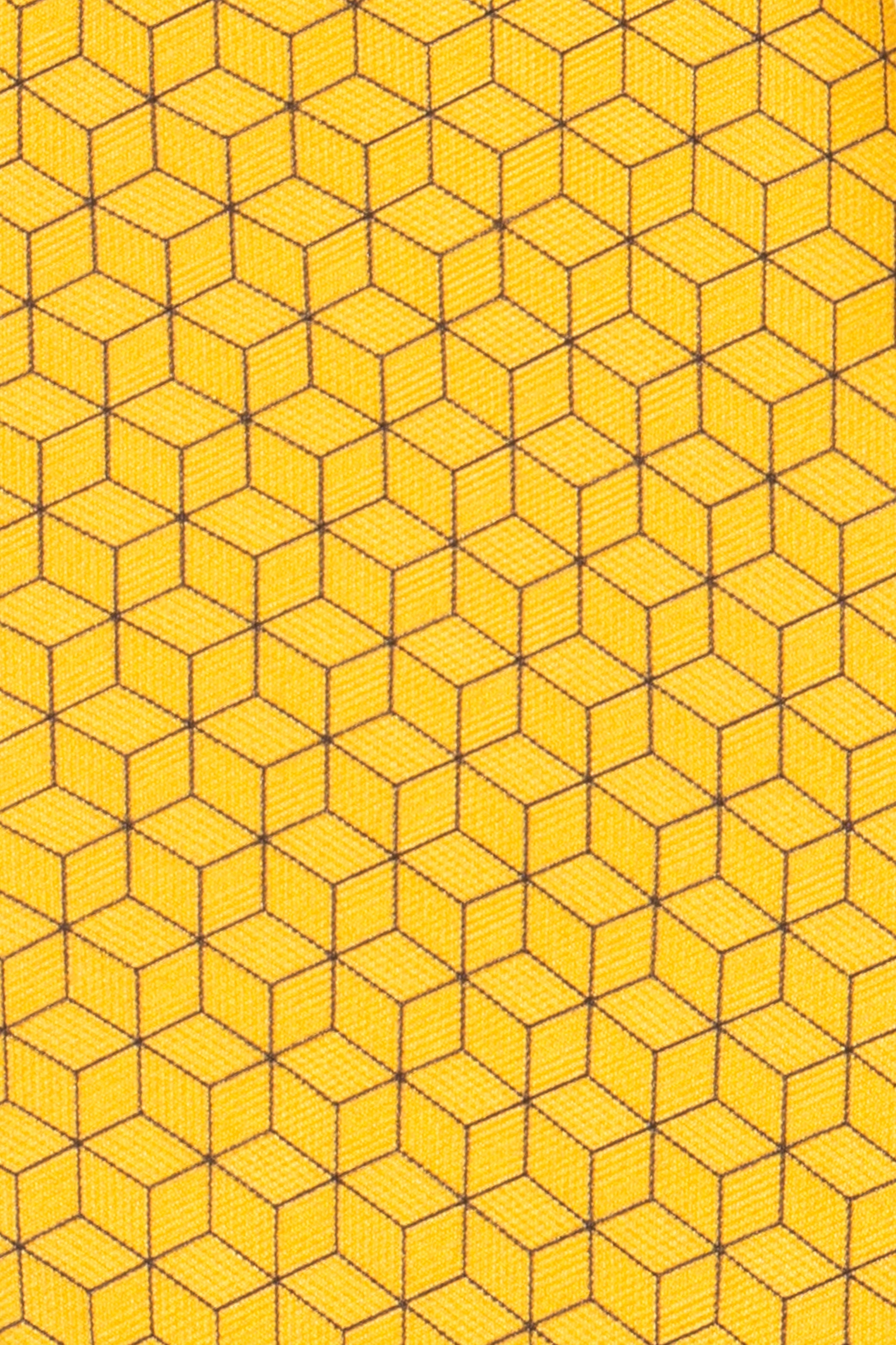 Yellow Pattern Print Silk Tie