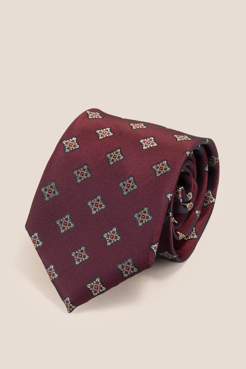 Square Motif Burgundy