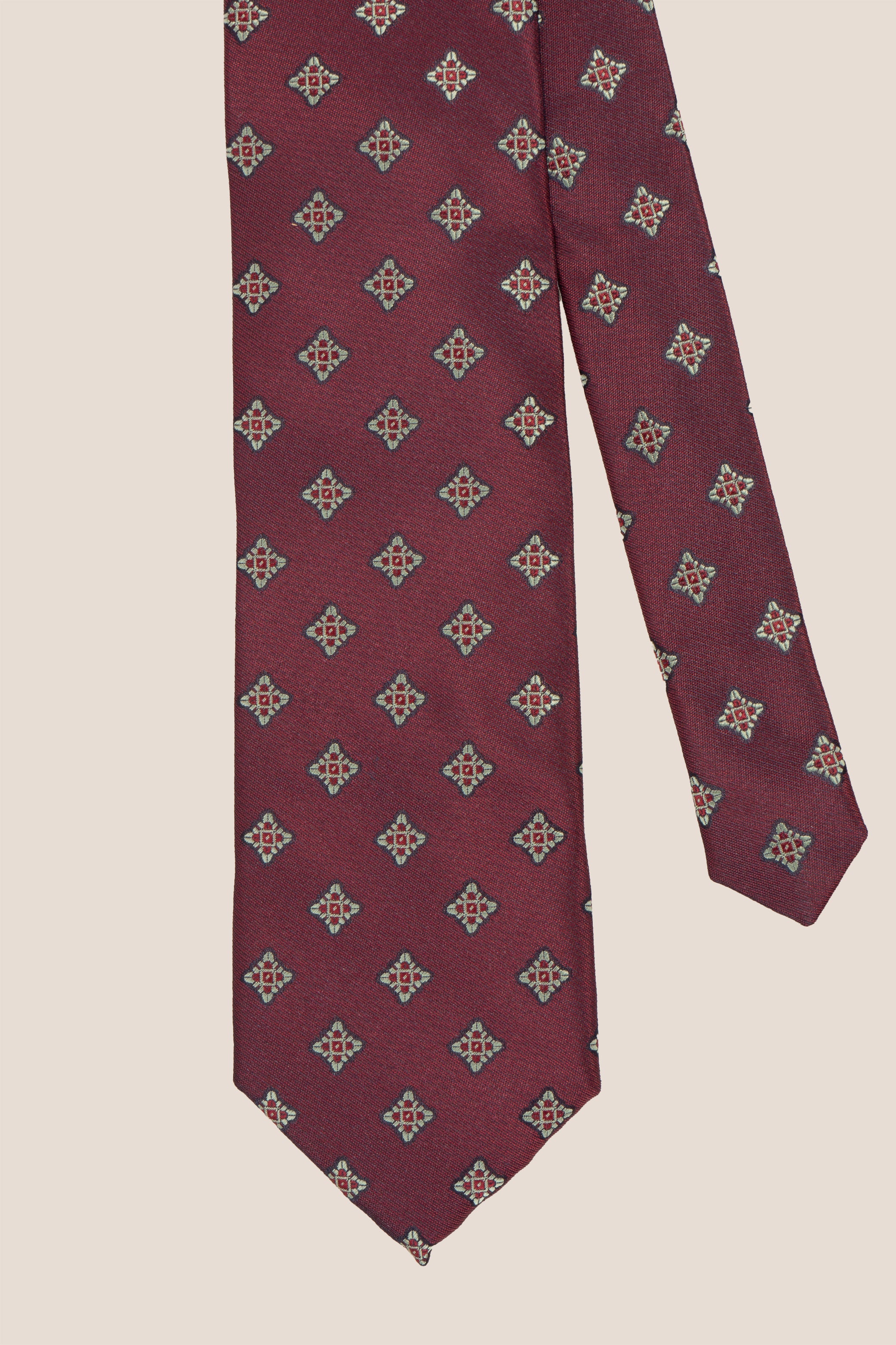 Square Motif Burgundy