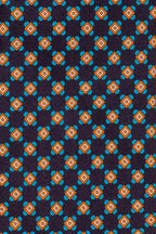Navy Geometric Pattern Silk Tie