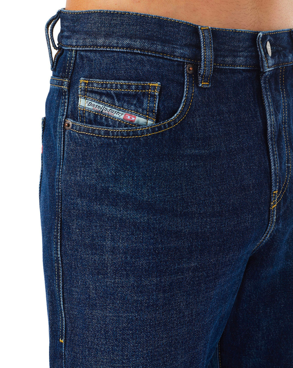 Diesel Mens D-Viker Straight Leg Regular Fit Jean Dark Blue 09C03