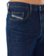 Diesel Mens D-Viker Straight Leg Regular Fit Jean Dark Blue 09C03