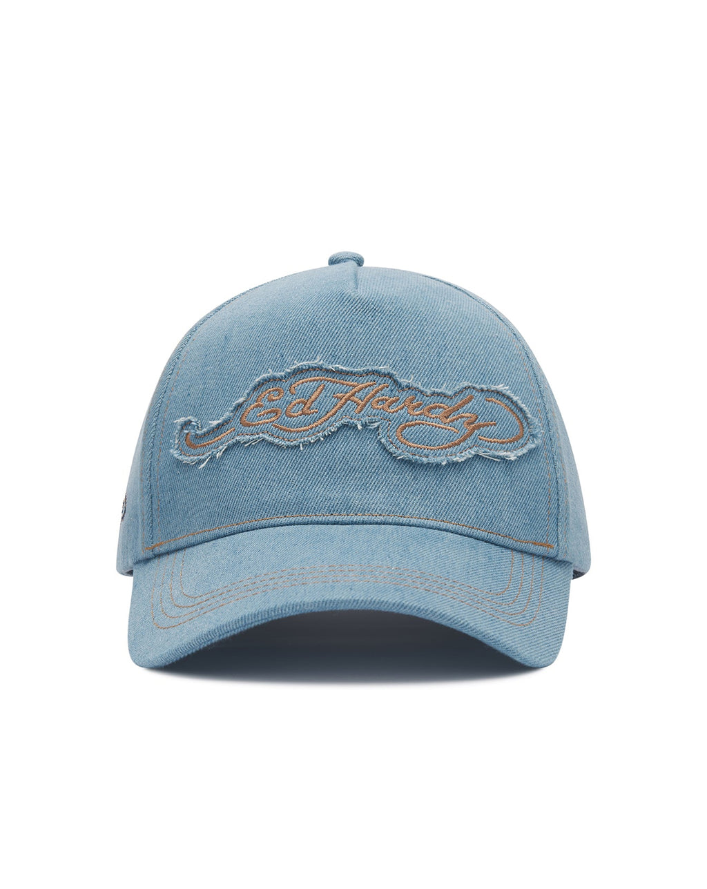 ED Hardy contrast stitch indigo 5 panel trucker cap INDIGO DENIM