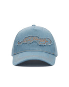 ED Hardy contrast stitch indigo 5 panel trucker cap INDIGO DENIM