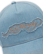 ED Hardy contrast stitch indigo 5 panel trucker cap INDIGO DENIM