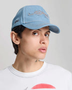 ED Hardy contrast stitch indigo 5 panel trucker cap INDIGO DENIM