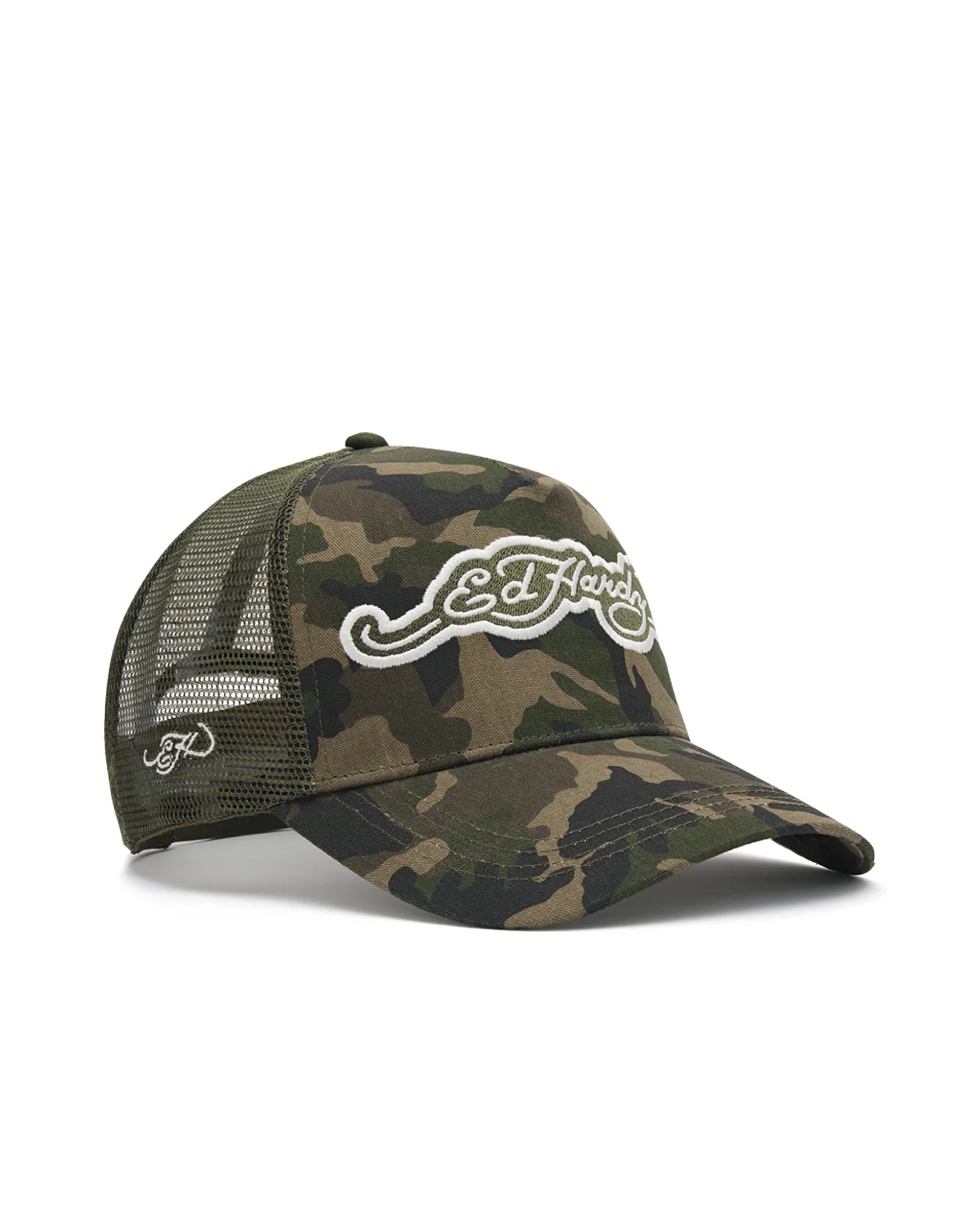 Ed Hardy Applique 5 Panel Trucker Cap CAMO