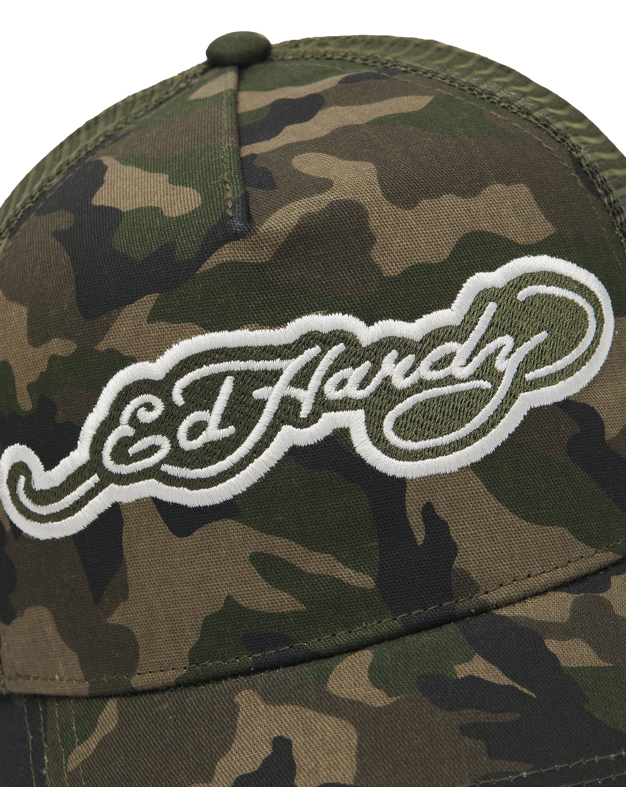 Ed Hardy Applique 5 Panel Trucker Cap CAMO