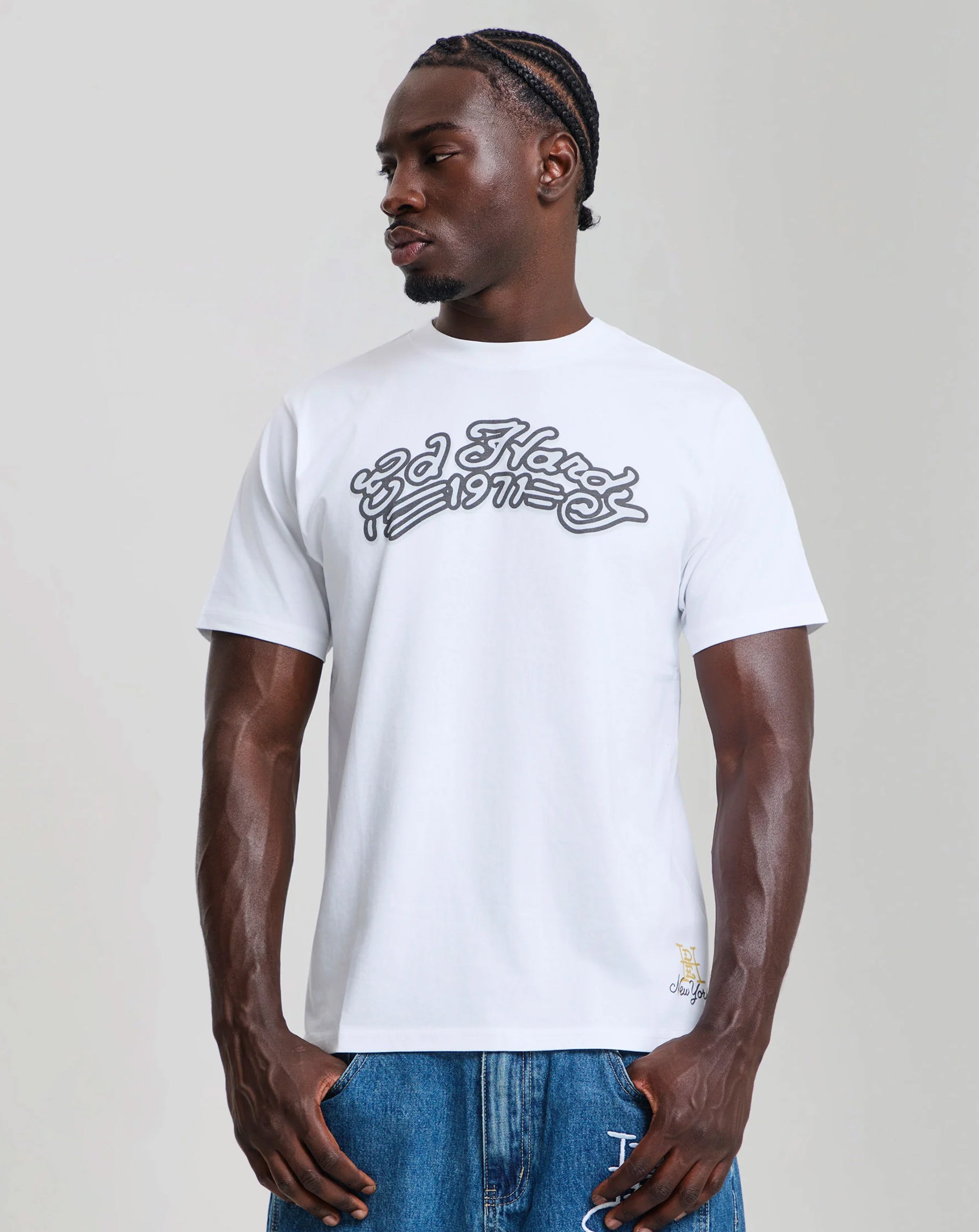 Ed Hardy Stay True graphic t shirt WHITE