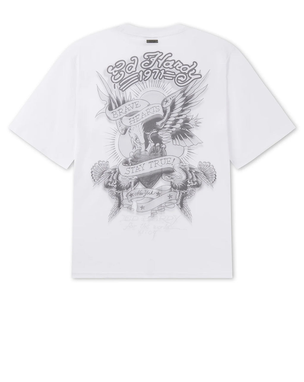 Ed Hardy Stay True graphic t shirt WHITE
