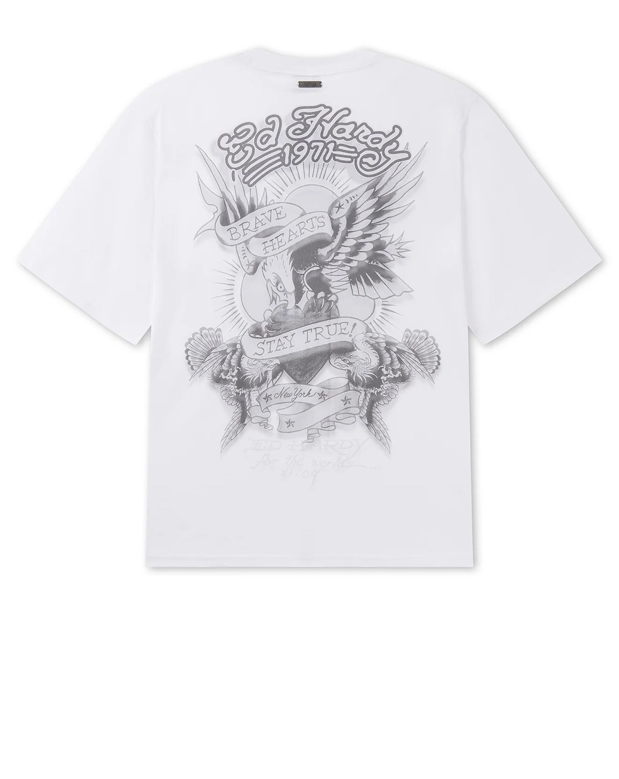 Ed Hardy Stay True graphic t shirt WHITE