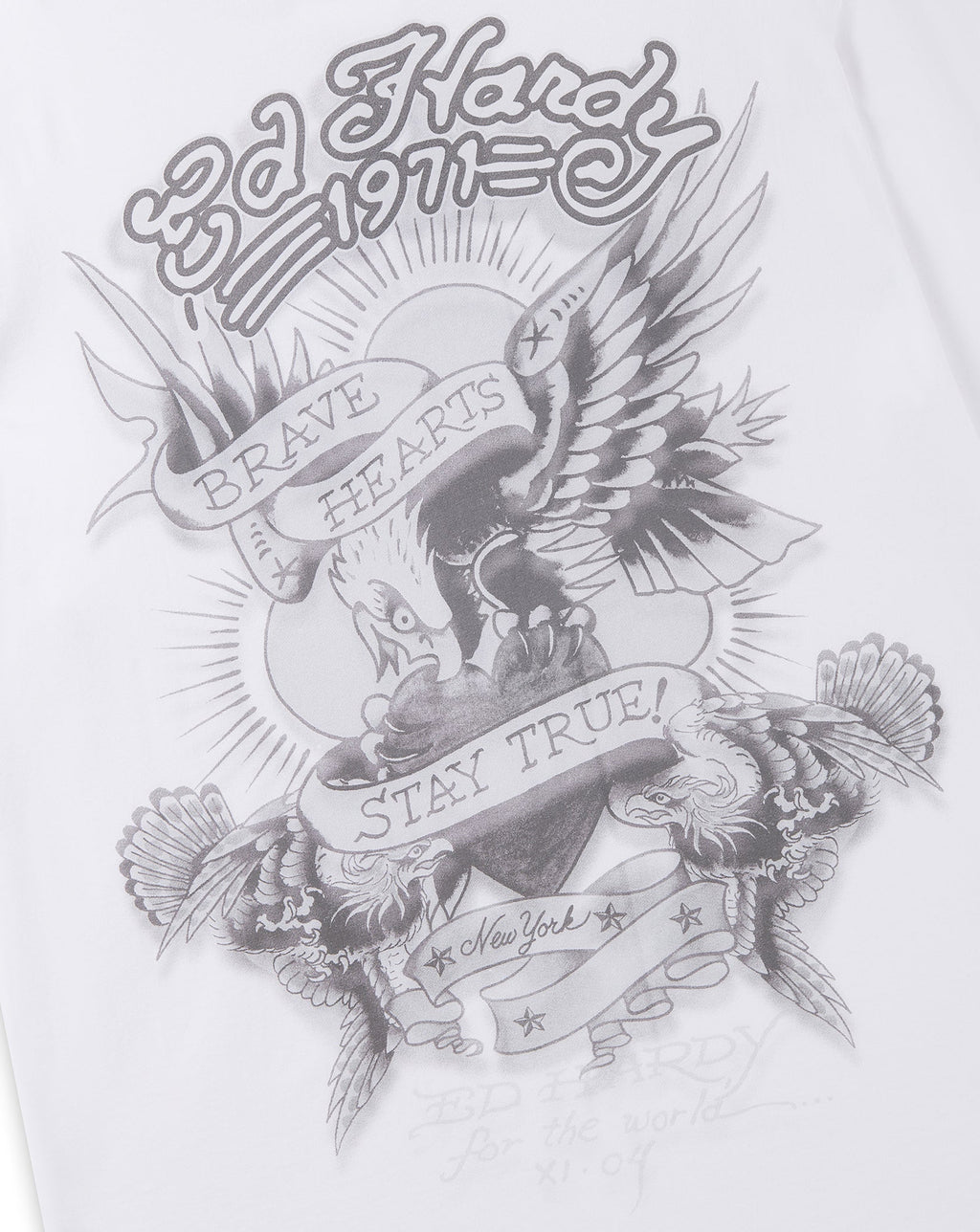 Ed Hardy Stay True graphic t shirt WHITE
