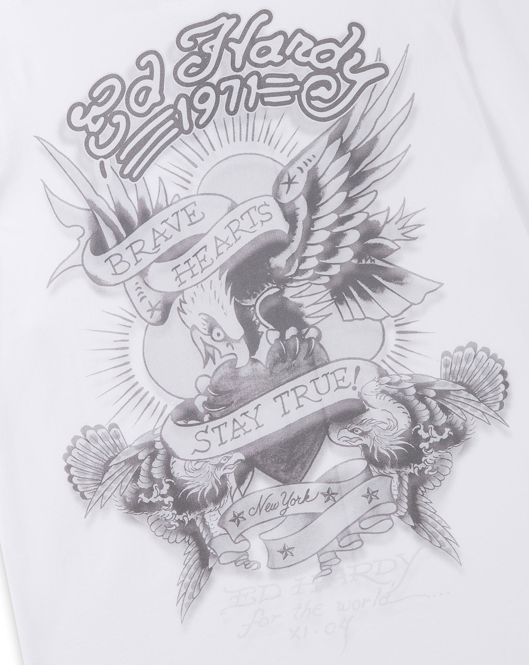 Ed Hardy Stay True graphic t shirt WHITE