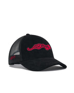 Ed Hardy embroidery applique cord 5 panel Trucker Cap BLACK