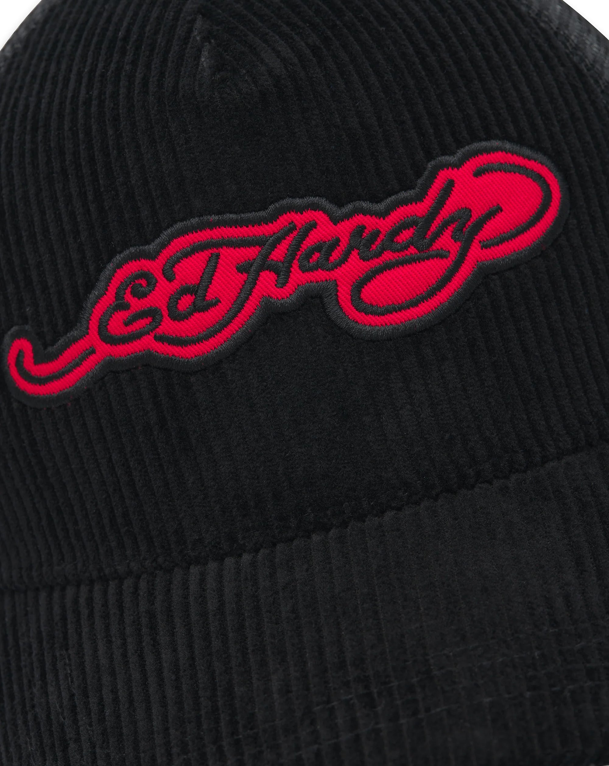 Ed Hardy embroidery applique cord 5 panel Trucker Cap BLACK