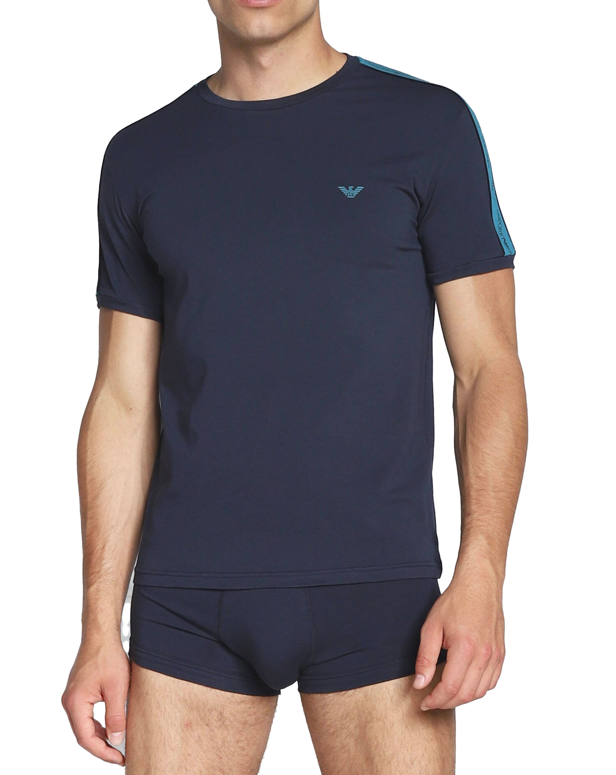 Emporio Armani Taped Seam T Shirt Marine