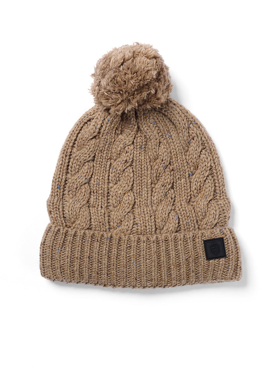 Failsworth Aran Beanie With Pompom Stone