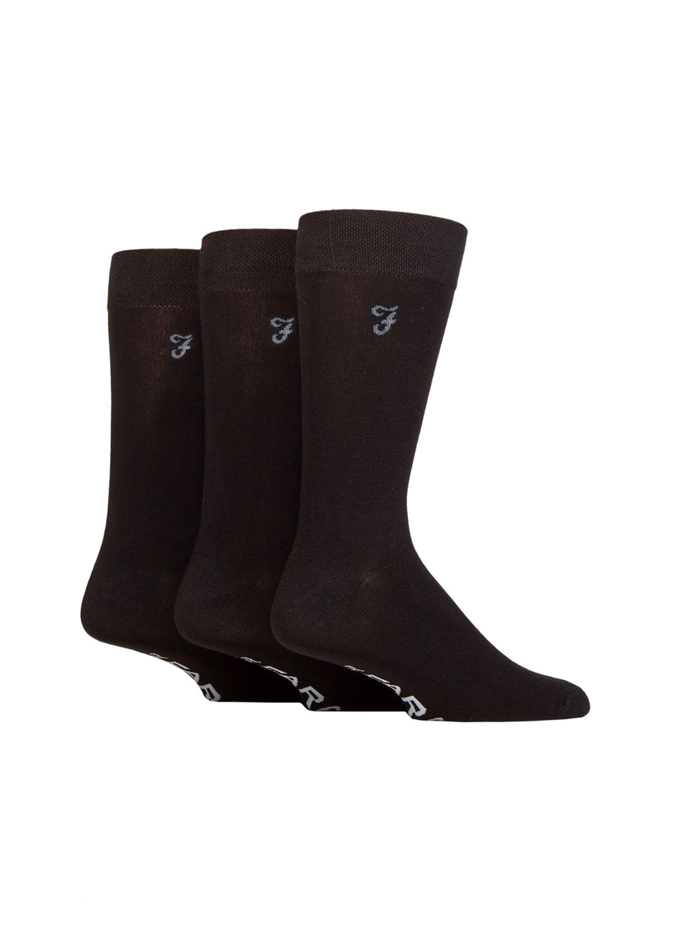 Farah luxury Bamboo plain Socks BLACK 6-11UK