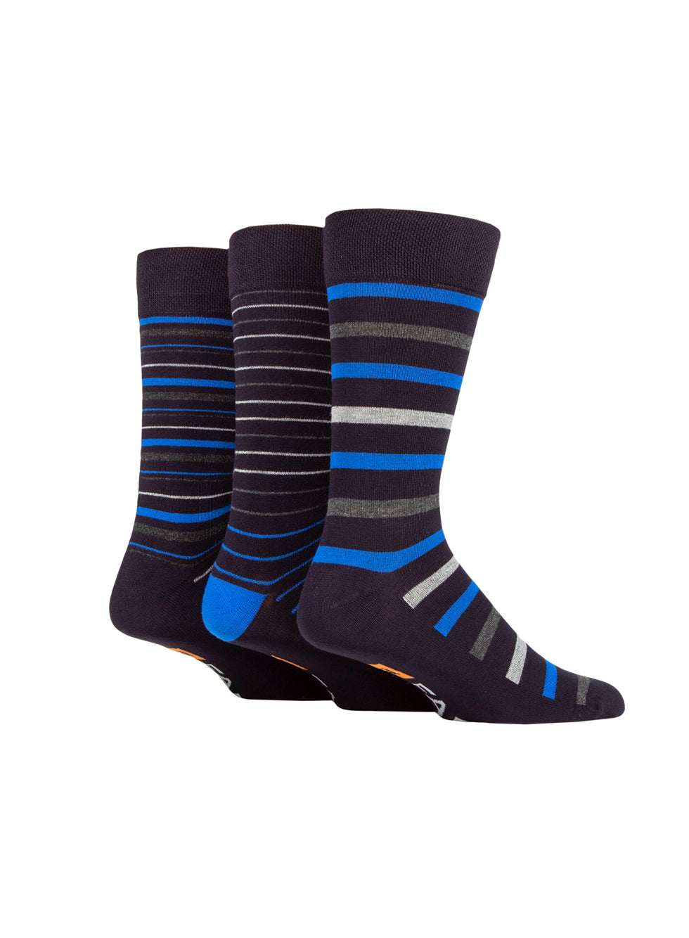 Farah mens 3pack luxury bamboo stripe sock NAVY 6-11uk