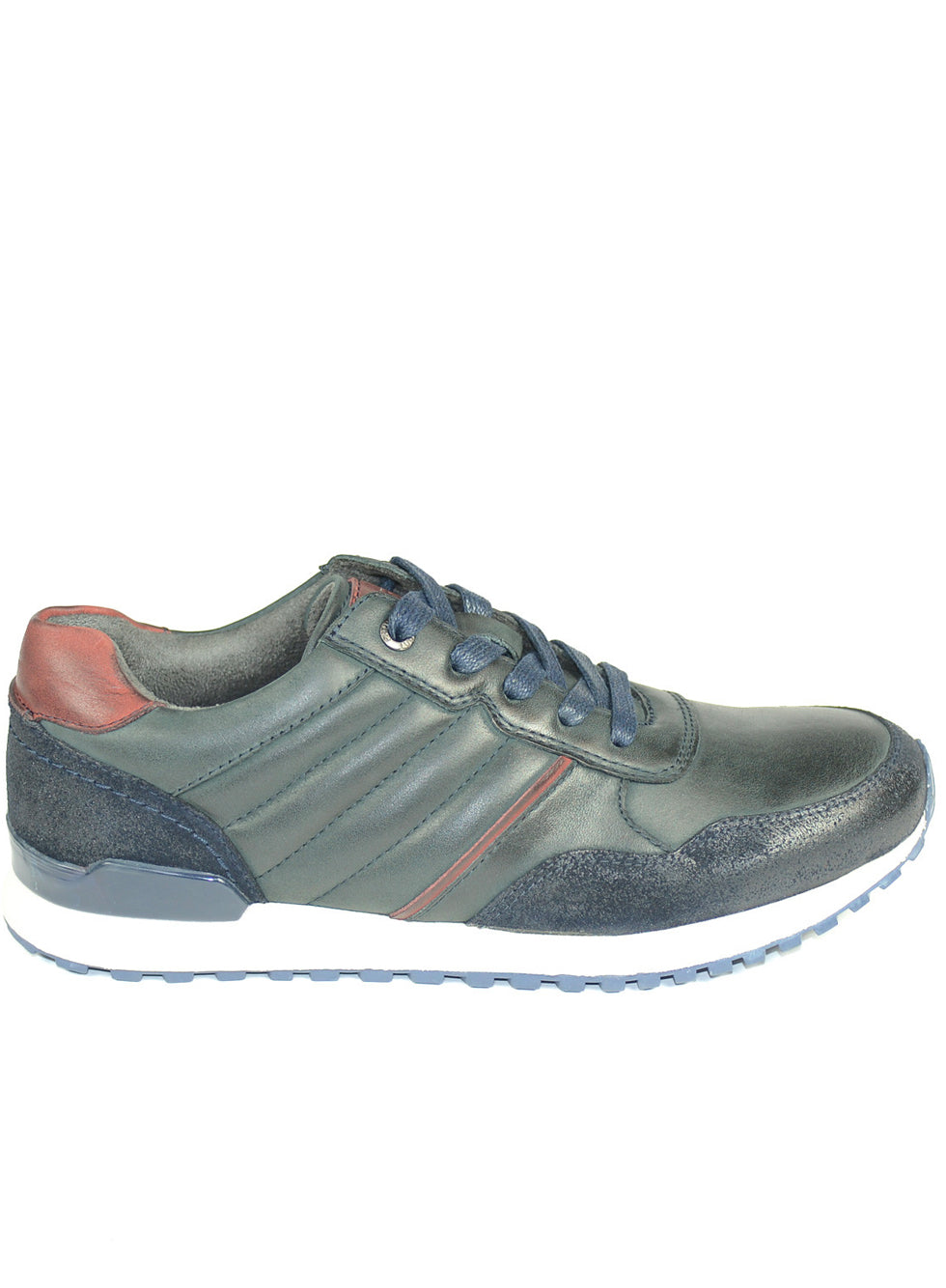 Front Ohio Leather Trainers Navy