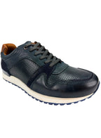 Front Pace Leather Trainer Navy