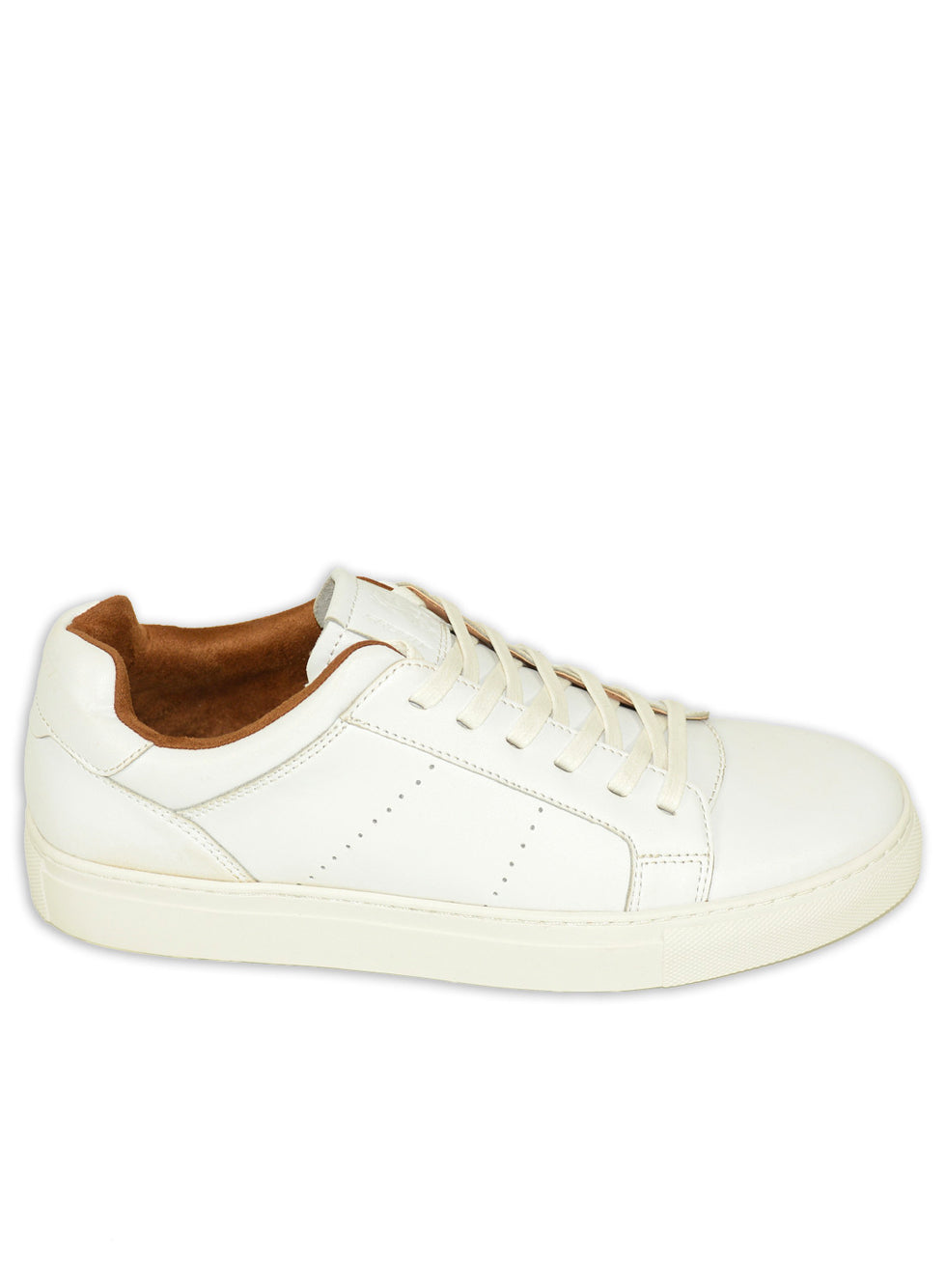 Front Bronx White Leather Cup Sole Trainer White