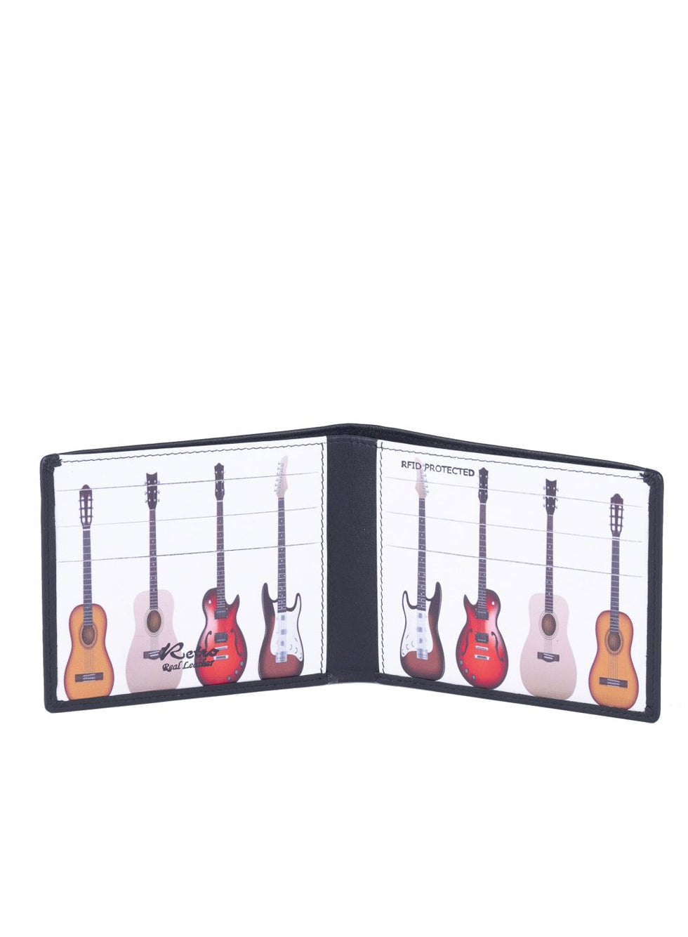 Golunski Mens Notecase Wallet Guitars Inner Black