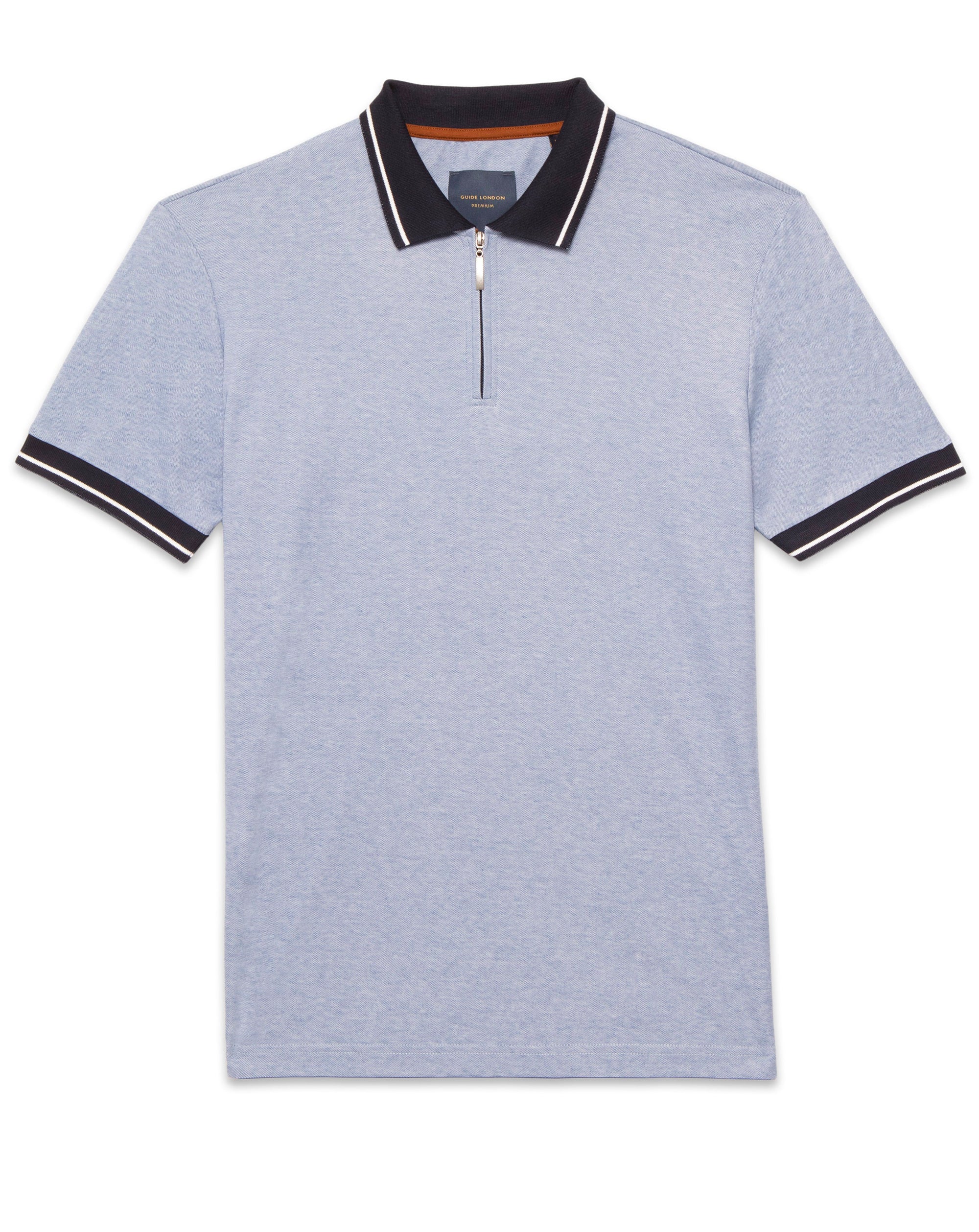 Guide London 1/4 Zip Polo Shirt Sky