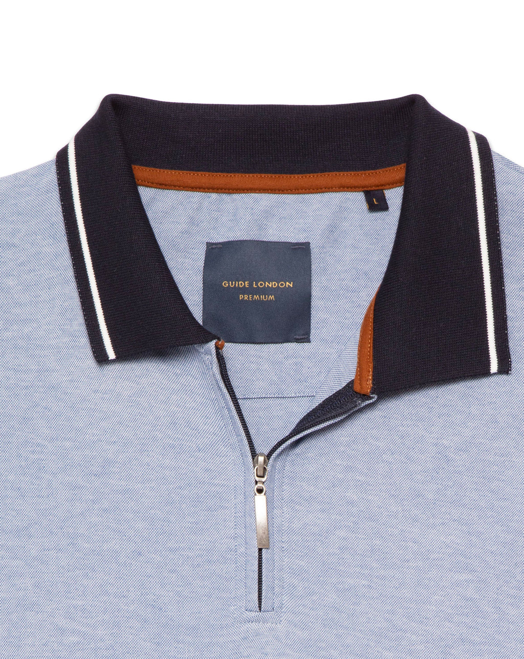 Guide London 1/4 Zip Polo Shirt Sky
