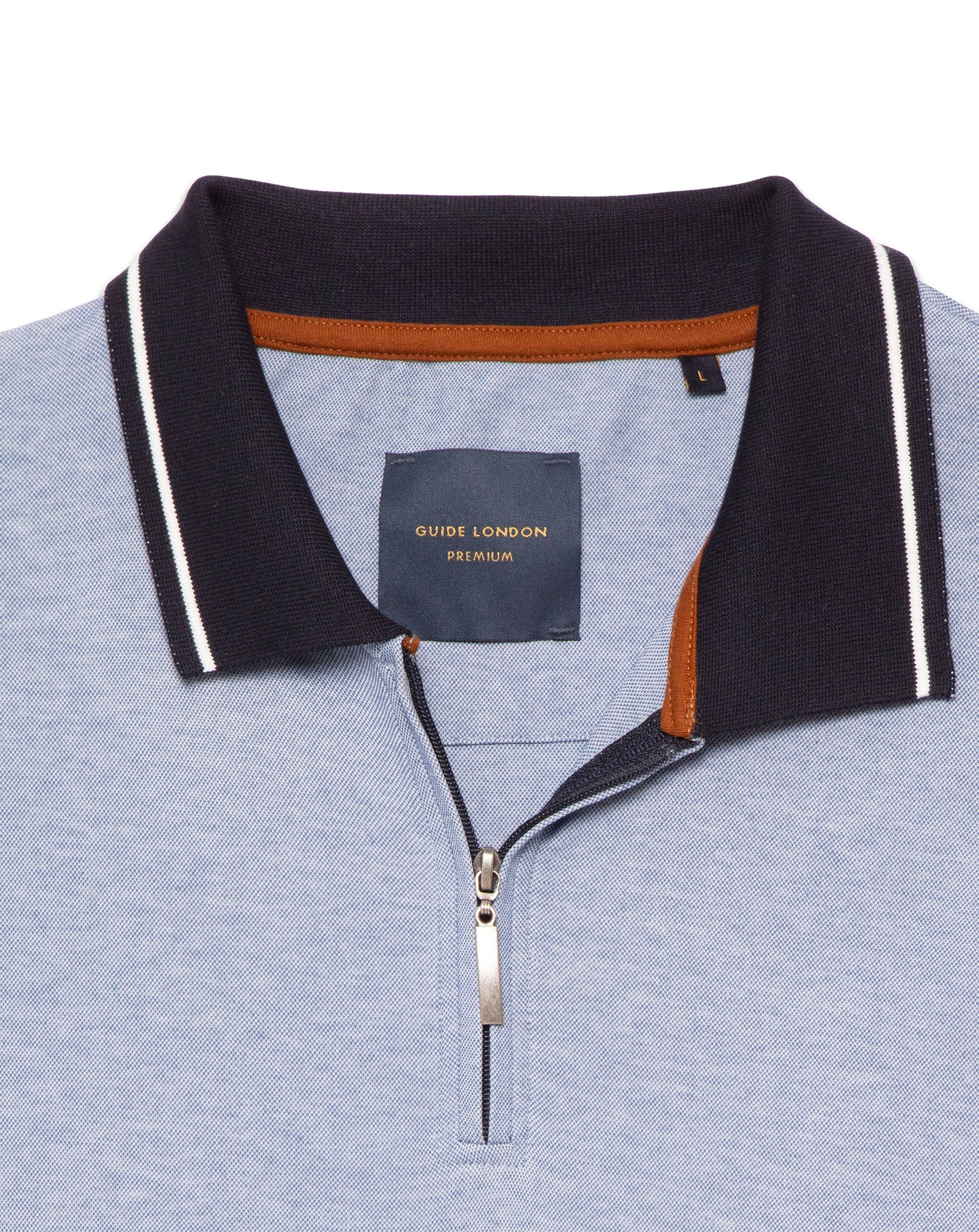 Guide London 1/4 Zip Polo Shirt Sky
