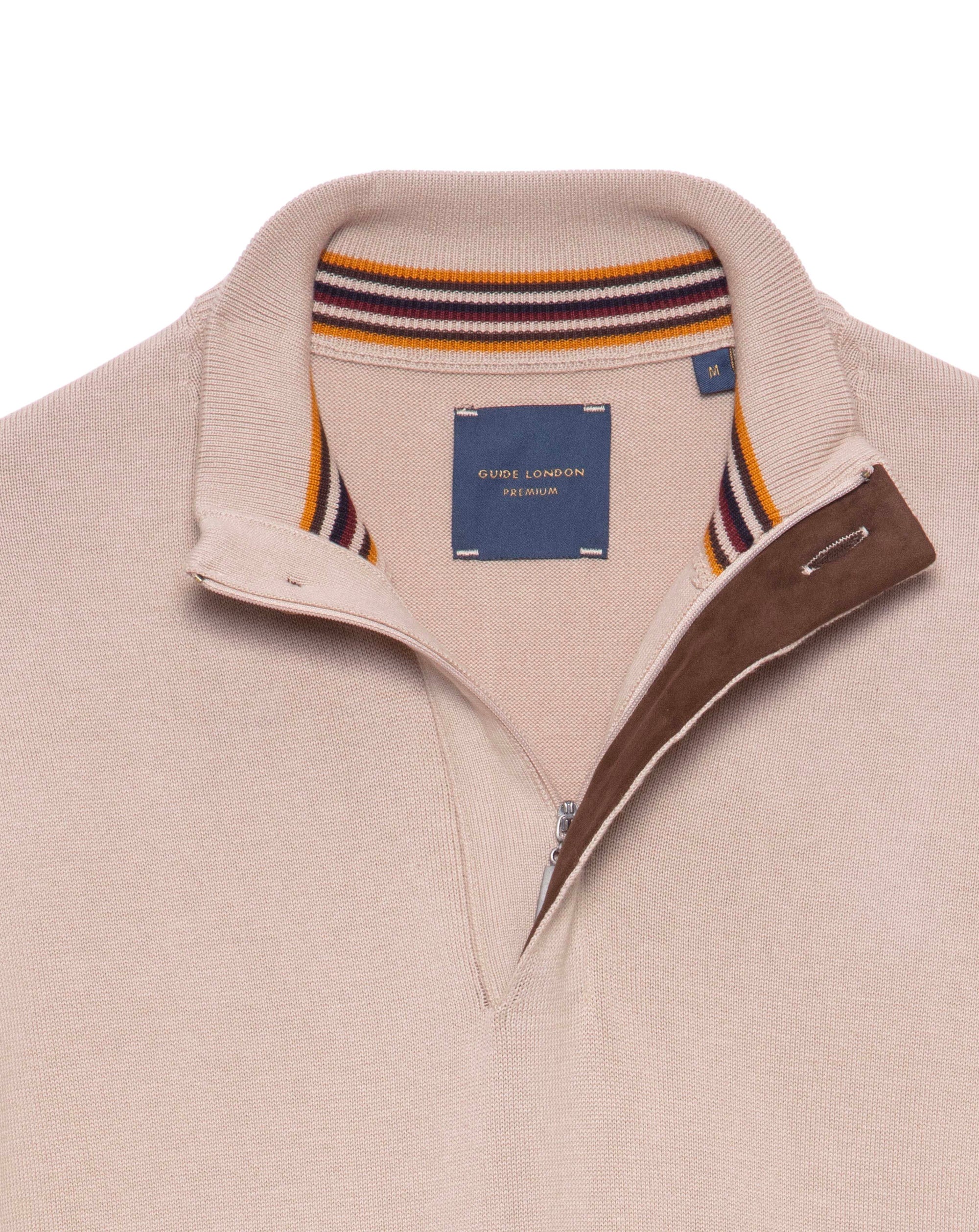 Guide Premium 1/4 Zip Cotton Sweater Stone